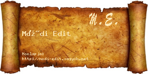 Módi Edit névjegykártya